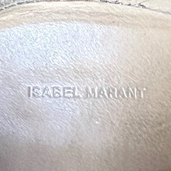 Isabel Marant Lamsy Leather Western Ankle Boots Black Size 40 - Picture 7 of 12